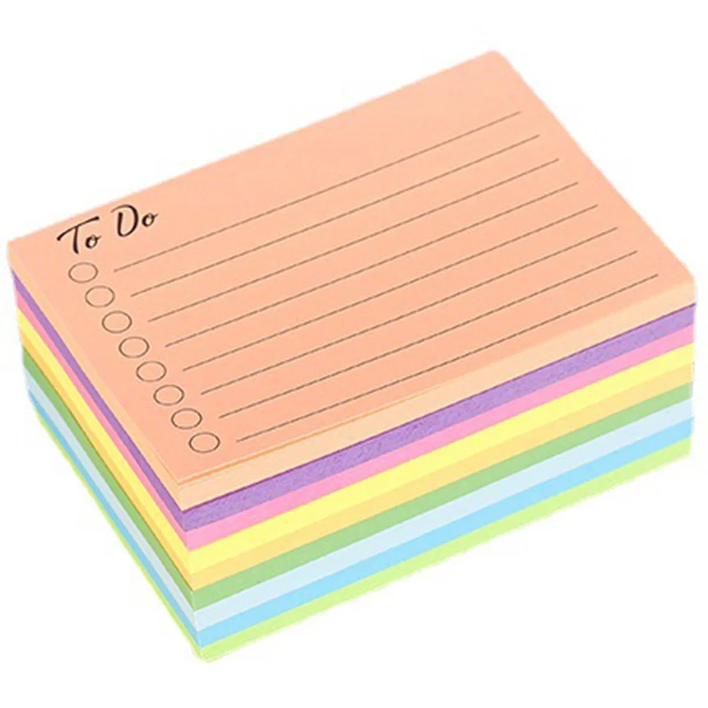 

9 Books Fluorescent Memo Stickers Pastel Tearable Notes Student Pads Household Sticky Self Adhesive Reminder School Supplies