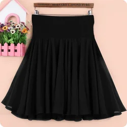 Chiffon Black Short Slim in Summer Oversize Elastic High Waist A-line Faldas Fashion Clothes for Women Skirts