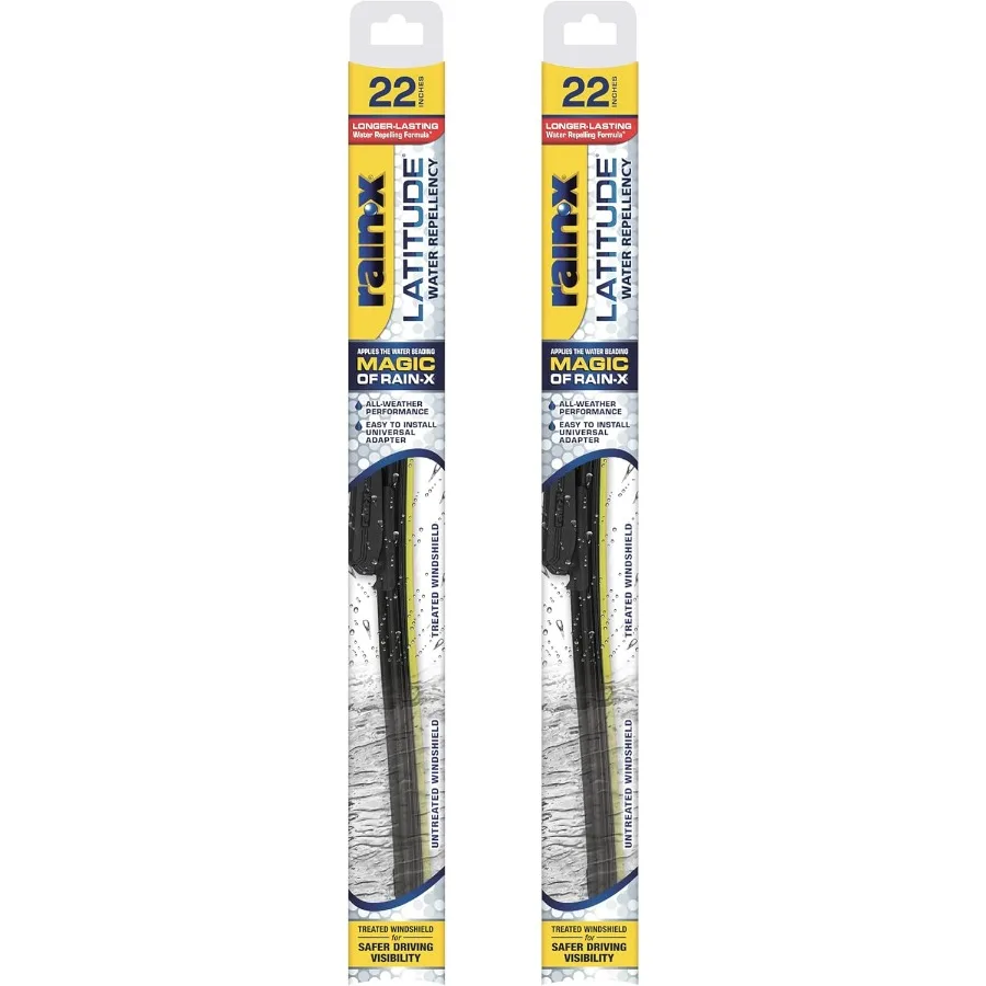 

810165 Водоотталкивающие щетки стеклоочистителя Latitude 2в1, 22-дюймовые дворники для лобового стекла, упаковка из 2 шт. для автомобильного использования, усовершенствованный водоотталкивающий репель