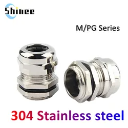 1 Cái Chống Nước Cáp Tuyến Thép Không Gỉ 304 Tuyến IP68 PG7 PG9 M12 M16 Kim Loại Khớp PG13.5 M20 * 1.5 cáp Sửa Dấu Chung