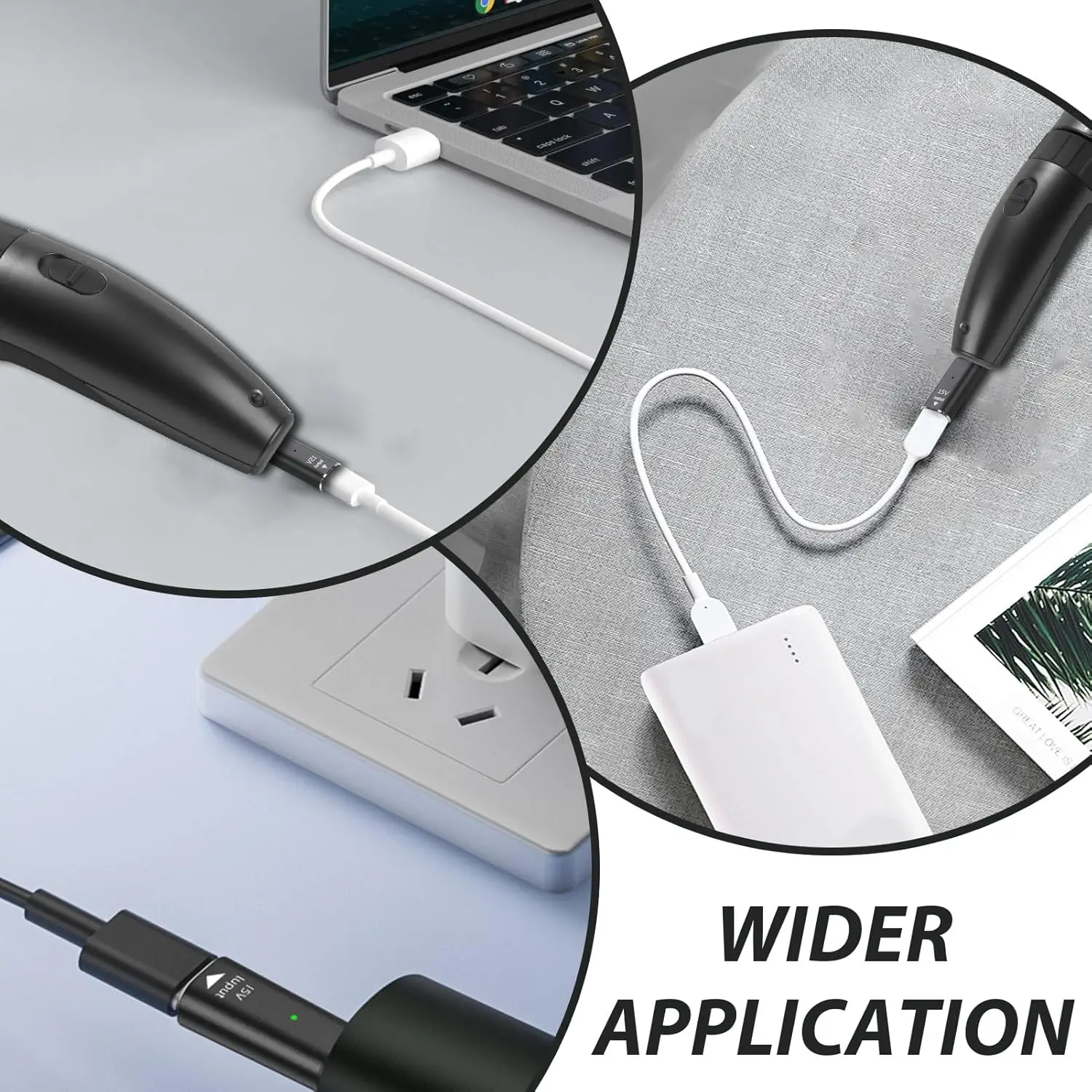 Brangdy 15V HQ8505 Typ-C Rasierer-Adapter Ladekonverter für Philips OneBlade QP6510 QP6520 QP6530 elektrischer Bartschneider