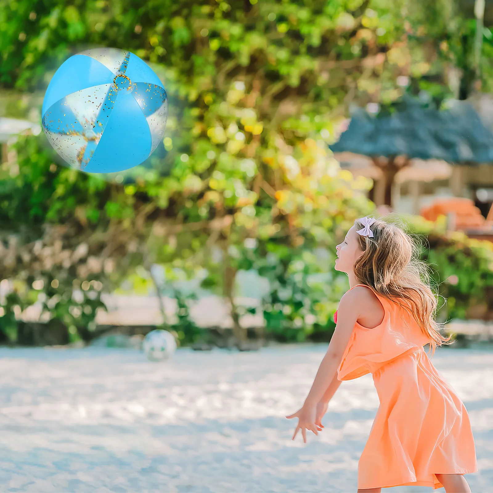 

4Pcs Shiny Inflatable Glitter Ball Heavy Duty PVC Beach Ball for Summer Pool Party Indoor Outdoor Decorations Festive Event Use