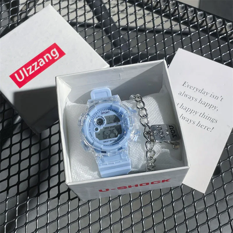Reloj electrónico deportivo de alta belleza para mujer, reloj para fiesta de estudiantes, escuela secundaria, chica blanca, glaciar, Instagram