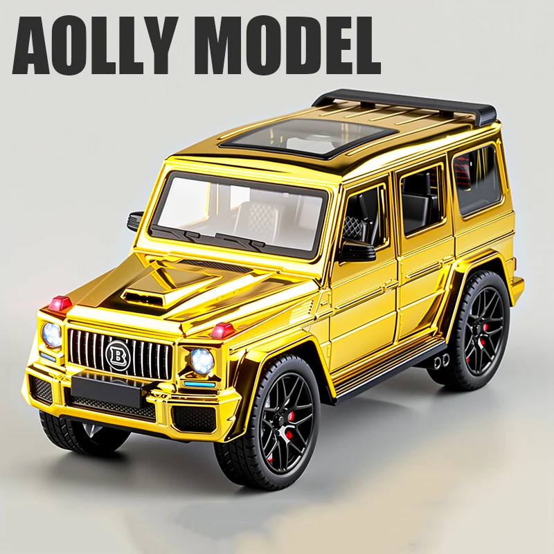 1:24 Benzs G63 AMG SUV Modello di auto in lega Suono e luce Tirare indietro Giocattolo per bambini da collezione Regalo di compleanno