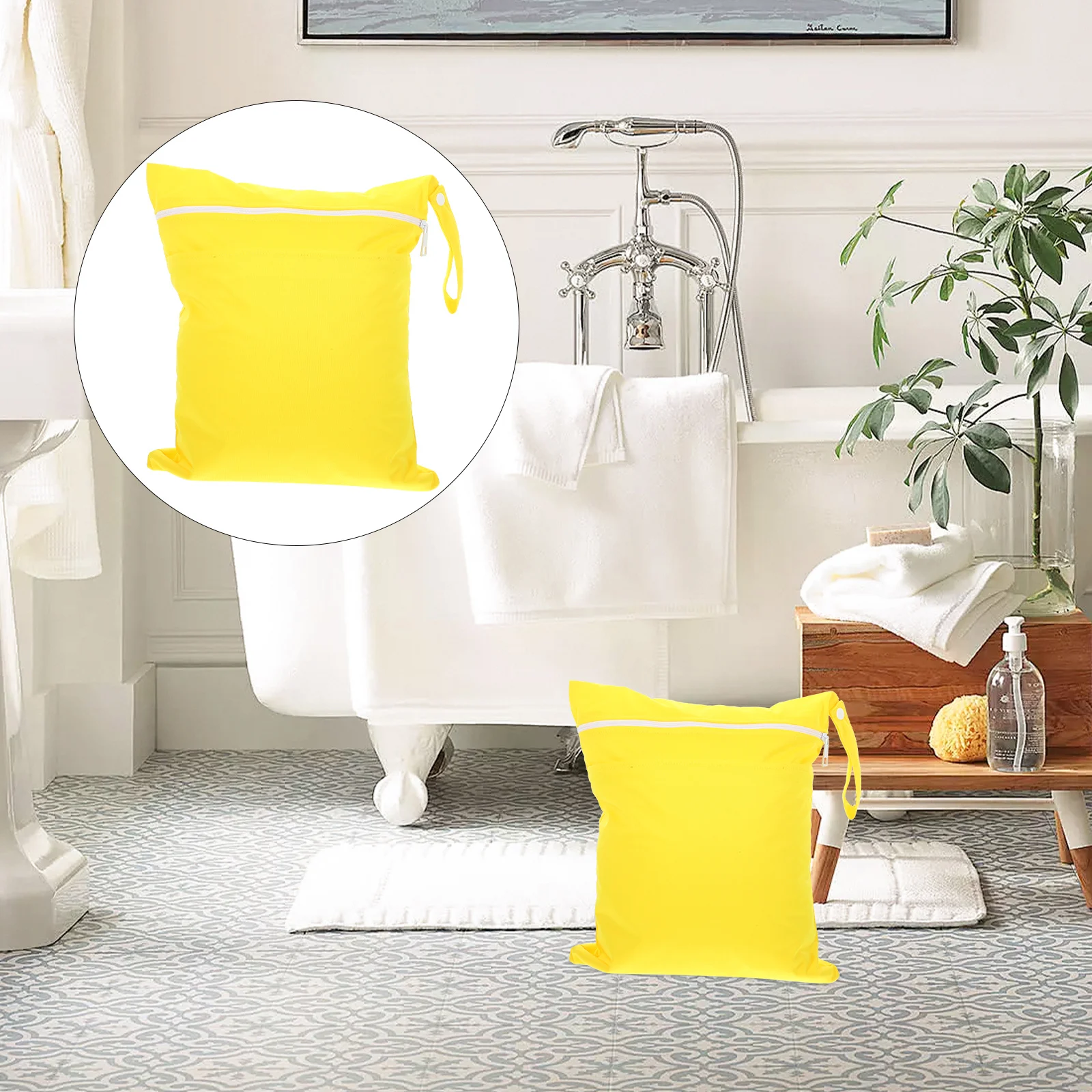 

2Pcs Large Storage Zipper Bag Multipurpose Travel Pouch for Wet Items Laundry Organizer Portable Bag for Trip Bathroom Dorm