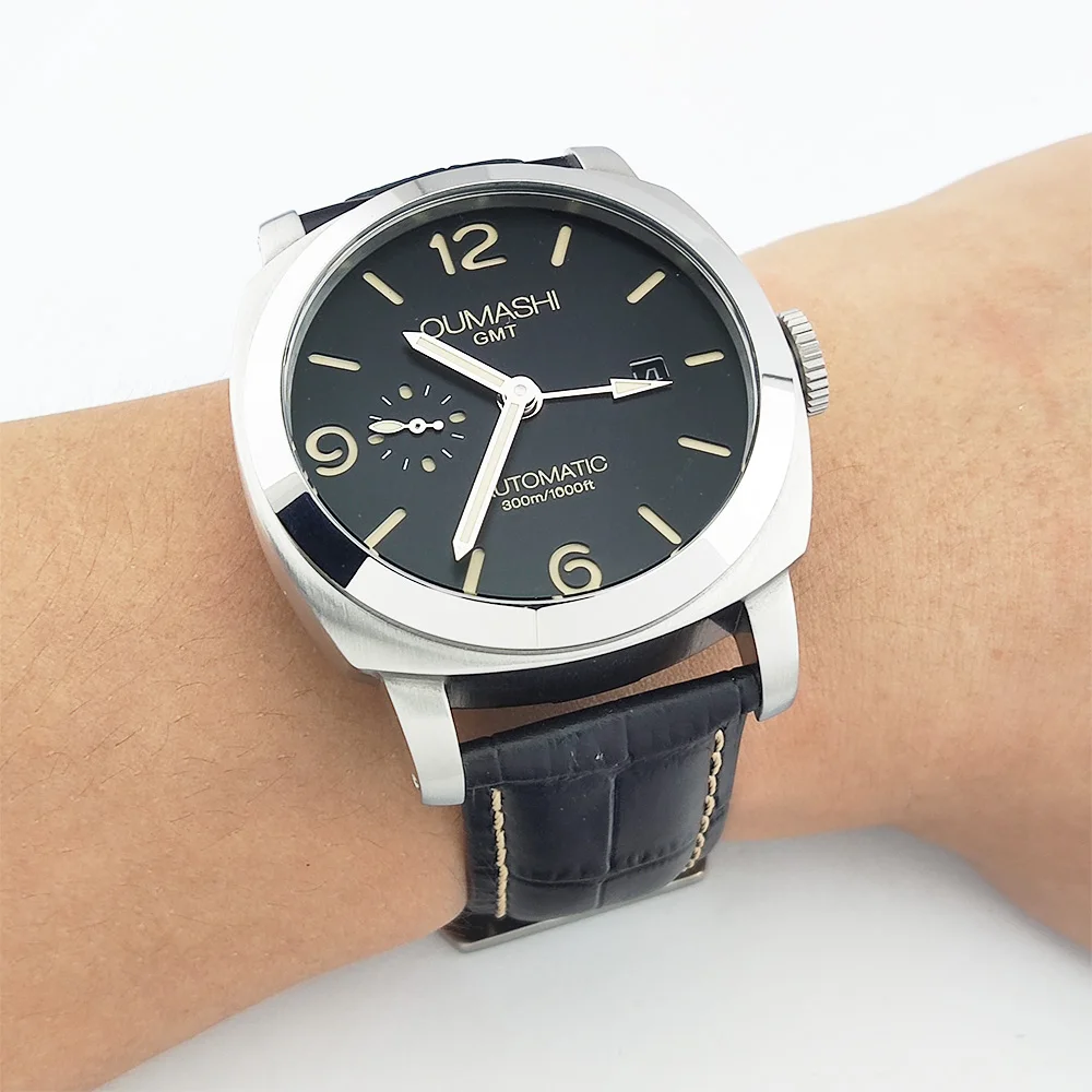 OUMASHI-45mm ST2557 Watch Luxury Business Personality Casual High hardness glass waterproof GMT luminous Mechanical men's watch
