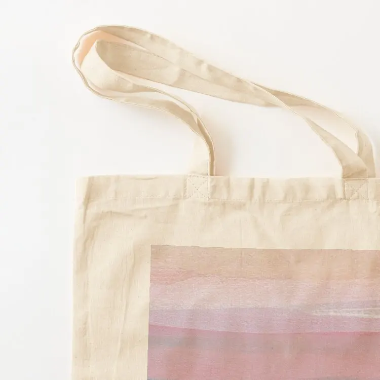 الألوان الساحلية 4 - حقيبة يد قماشية باللون الوردي/الأزرق/الأرجواني كبيرة الحجم