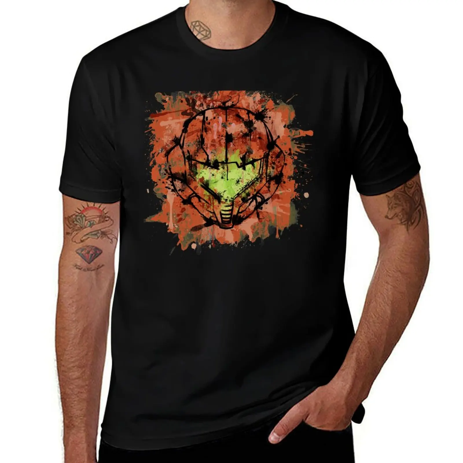 Samus helmet T-Shirt Anti-Fade Casual Tee Shirt