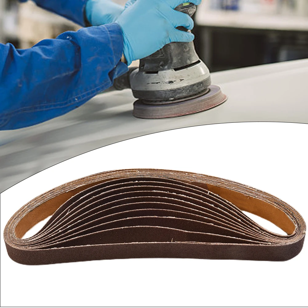 10 PCS/Set Sanding Belts 60-600-Grit Abrasive Bands For 15x452 Mm M10 Sanders File Sanders Belt Wood Soft Metal Polishing