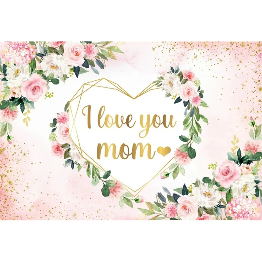 Glückliche Muttertag Kulissen Geburtstag Banner Blumen lieben Herz Fotografie Hintergründe Party Dekor Fotostudio Requisiten