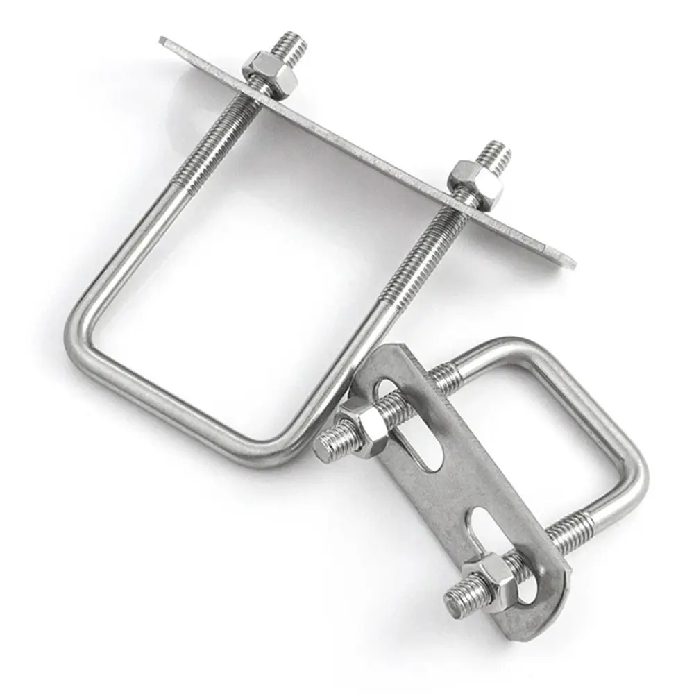 Morsetto quadrato in ferro resistente da 2 set con deflettore Vite con morsetto a U per tubo con bullone a U ad angolo retto M6 Squa Bolt