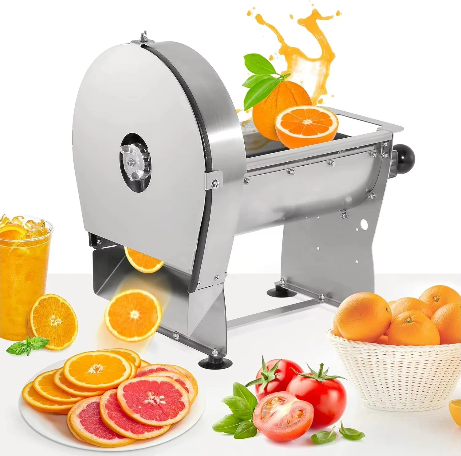 Commercial Vegetable Fruit Slicer Electric Manual Onion Cabbage Slicing Machine 0.2-10mm Thickness  Food Shredder Cutter