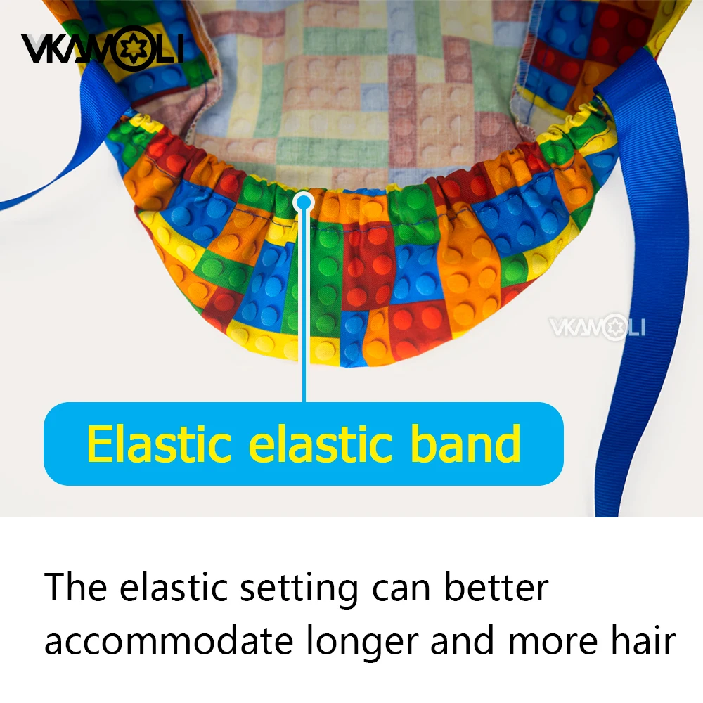 Gorro quirúrgico con estampado de moda, gorro de pelo largo reutilizable para médico, enfermera, gorro para la cabeza de Hospital, gorro de cola de caballo a la moda