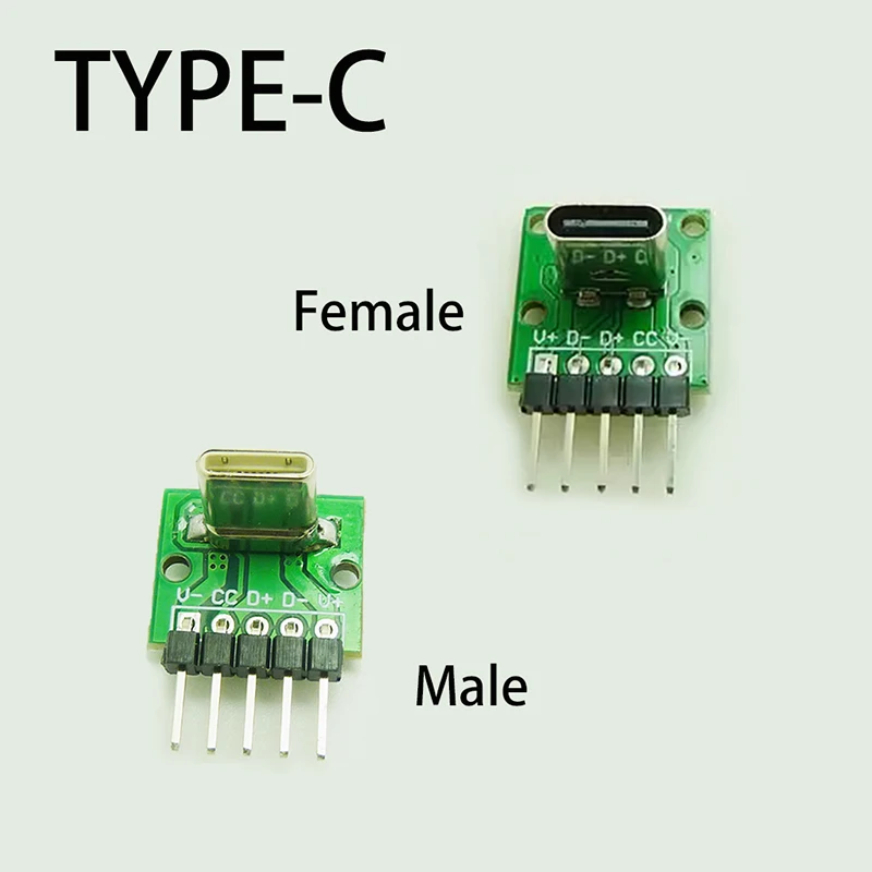 

1PCS Vertical Double-sided Plug Type-C Male And Female Test Board USB 3.1 With PCB Board Connector And Needle Plug
