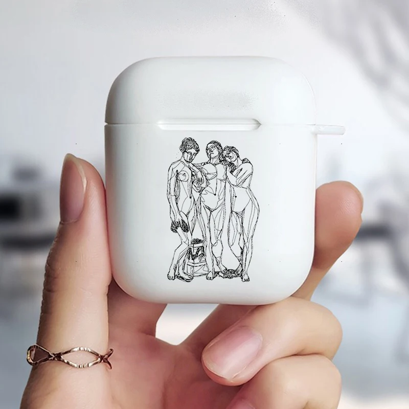 Fashion Art painting sexy boobs art kissing Soft silicone TPU Case For AirPods Pro 1 2 3 White Wireless Bluetooth Earphone Cover