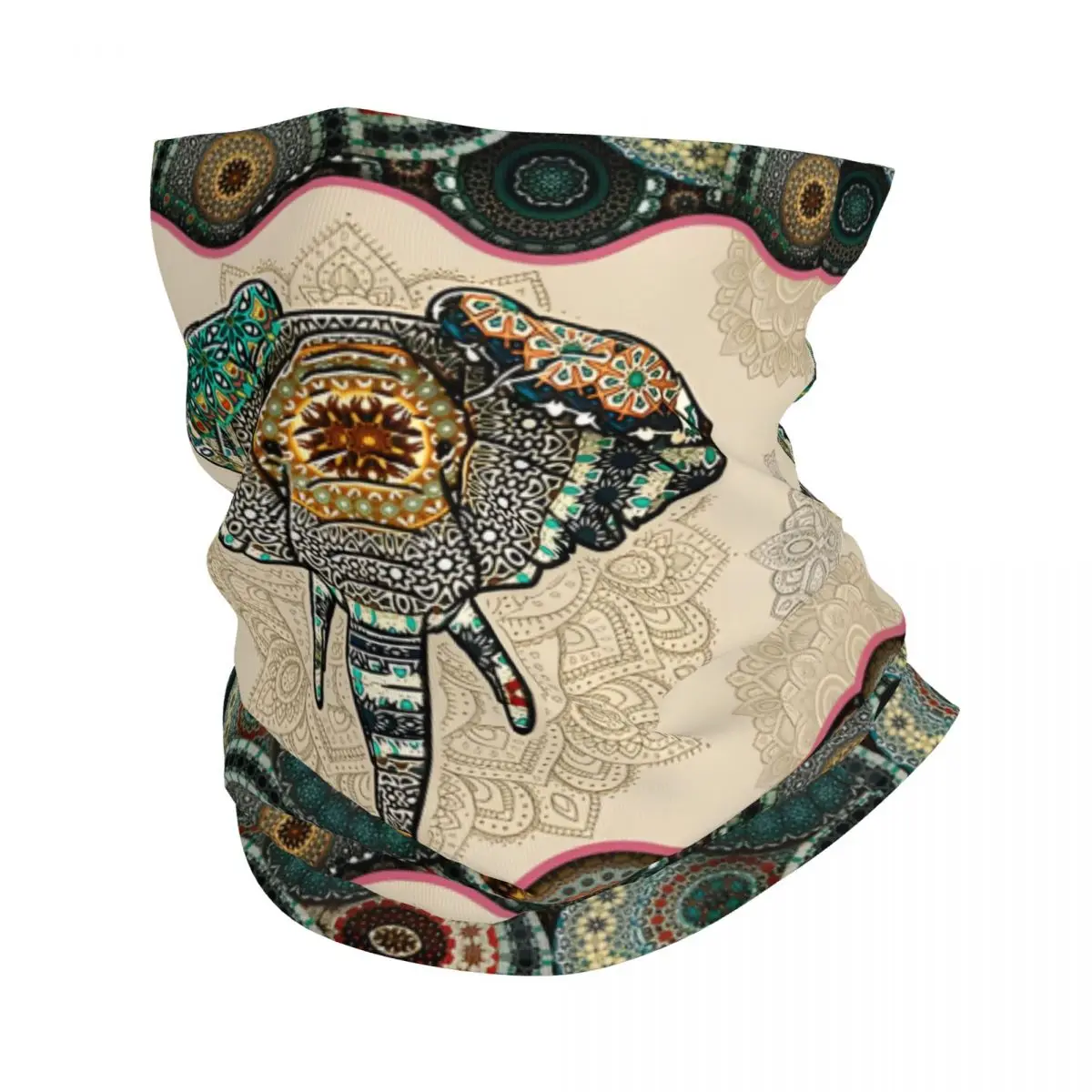 Elephant Vintage Mandala Thin Wrap Scarf Bandana Neck Gaiter Face Cover Headband