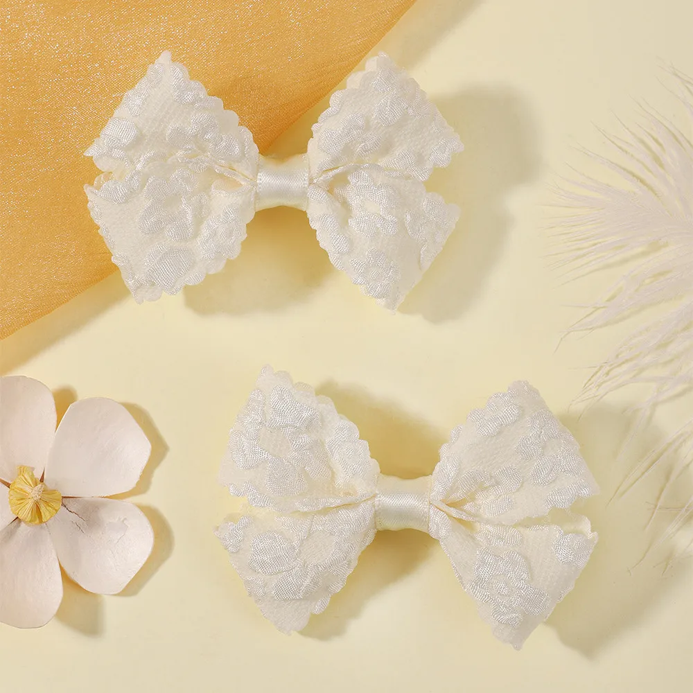 2 Stück/Set Haarspangen für Mädchen, zarte Spitzen-Schleifen, Kopfschmuck, Haarnadeln, schöne Haar-Accessoires für Kinder und Babys
