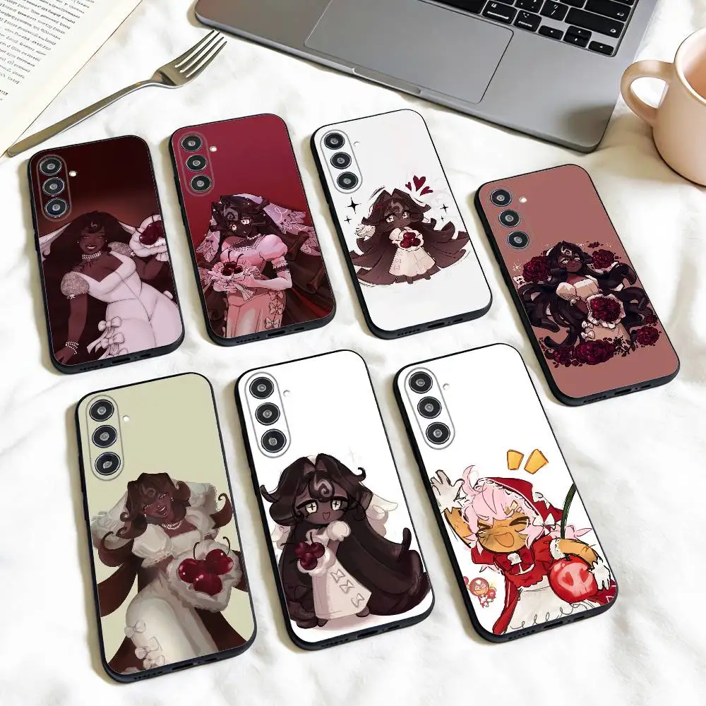 Dark Sweet Game Dark Cherry Cookie   phone Case For Samsung Galaxy A73,A72,A71,A70,A53,A52,A51,Others Soft Black Shell