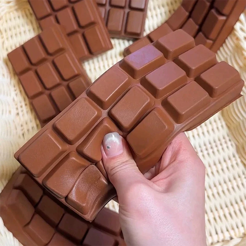 Squishy Chocolate Stress Ball Soft Slow Rebound Squeeze Fidget Toys ASMR Sensory Anti-Stress Toy Festival Gift for Adult ﻿