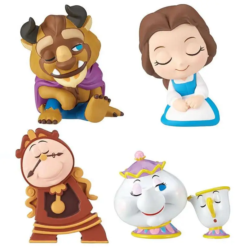 TOMY Original 4Pcs Gashapon Beauty and the Beast 2 ベル Action Figure Toys For Kids Gift Collectible Model Ornaments