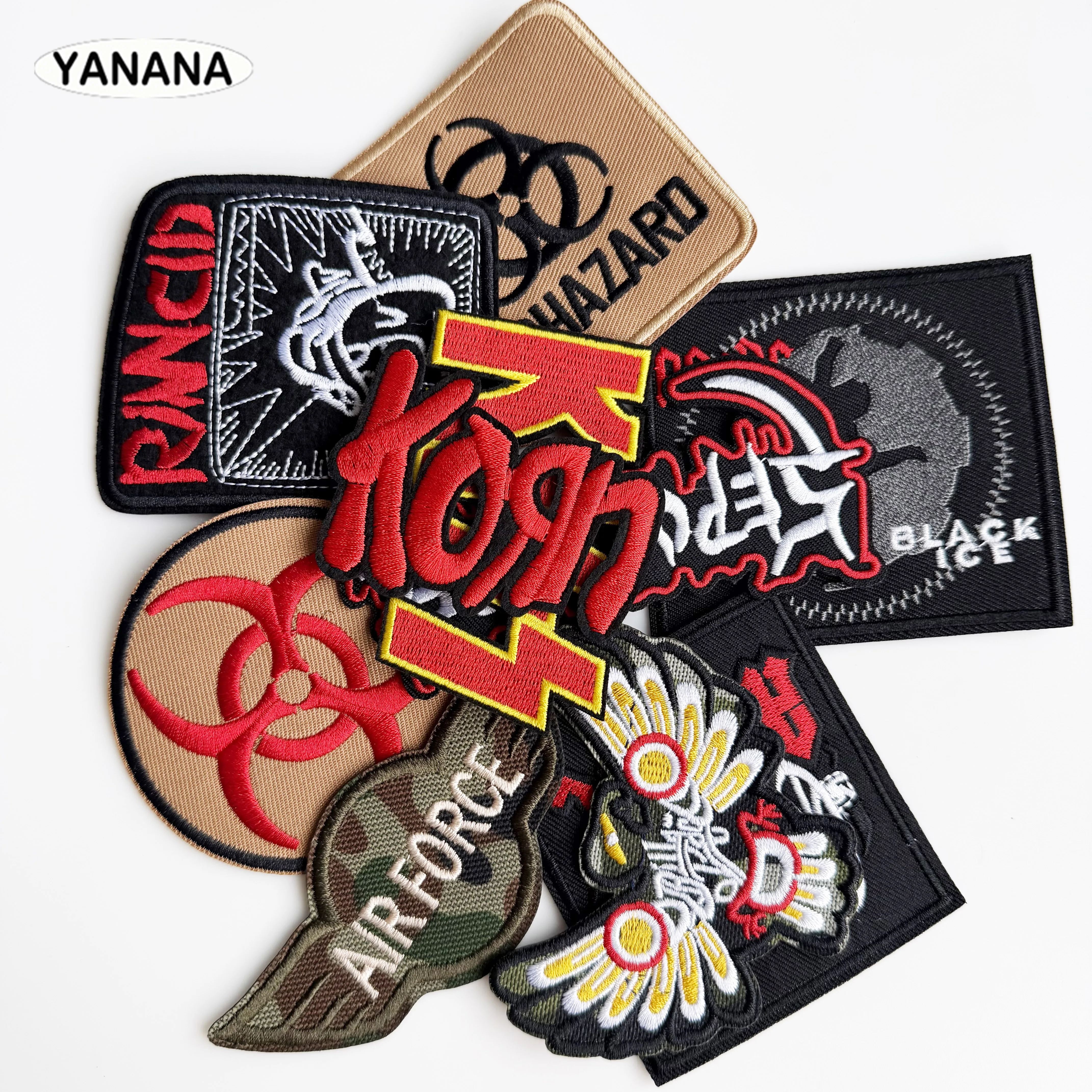 10 PCS/Lot Rock/Band Patch Letter Iron On Patches Music Embroidered Sewing Decoration For Clothing Applique DIY