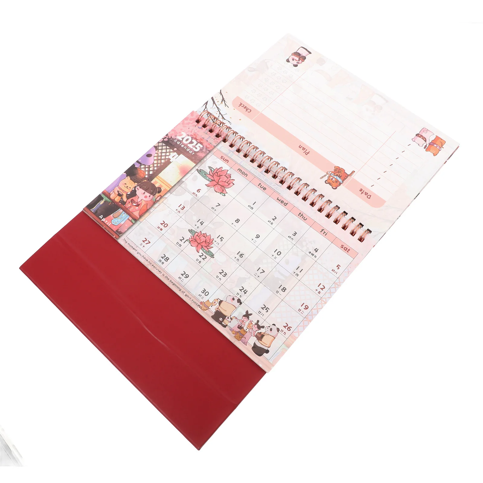 

Adorable Monthly Desktop Calendar with Retro Chinese Aesthetics Flip Page Design for Office Desk Decoration Standing Calendar