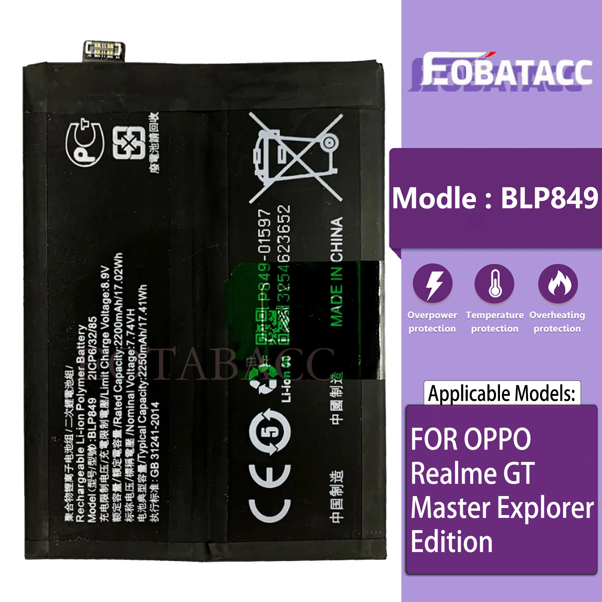 BLP849 849 BATTERY FOR OPPO Realme GT Master Explorer Edition Repair Part Original Phone Batteries Bateria