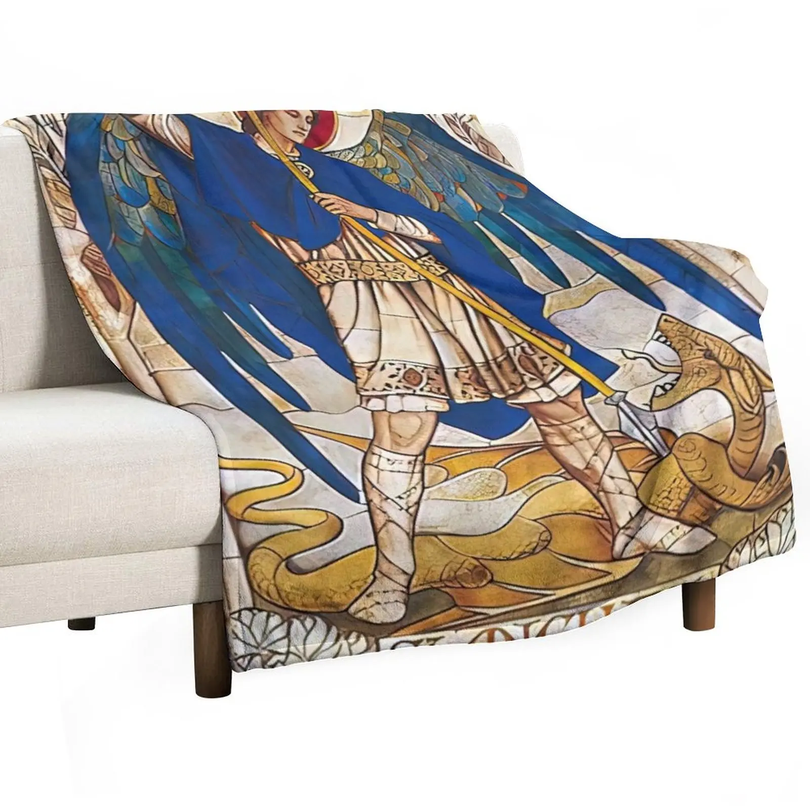 St MIchael the Archangel Angel Saint Throw Blanket Plush funny gift Moving decorative Bed covers Blankets