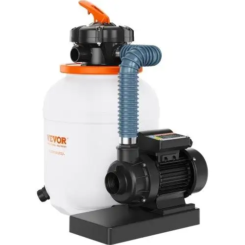 12 Sand Filter Pump for Ground Pools, 1585 GPH, 0.35, 5-Way & Gauge – Ideal for Home & Commercial Use