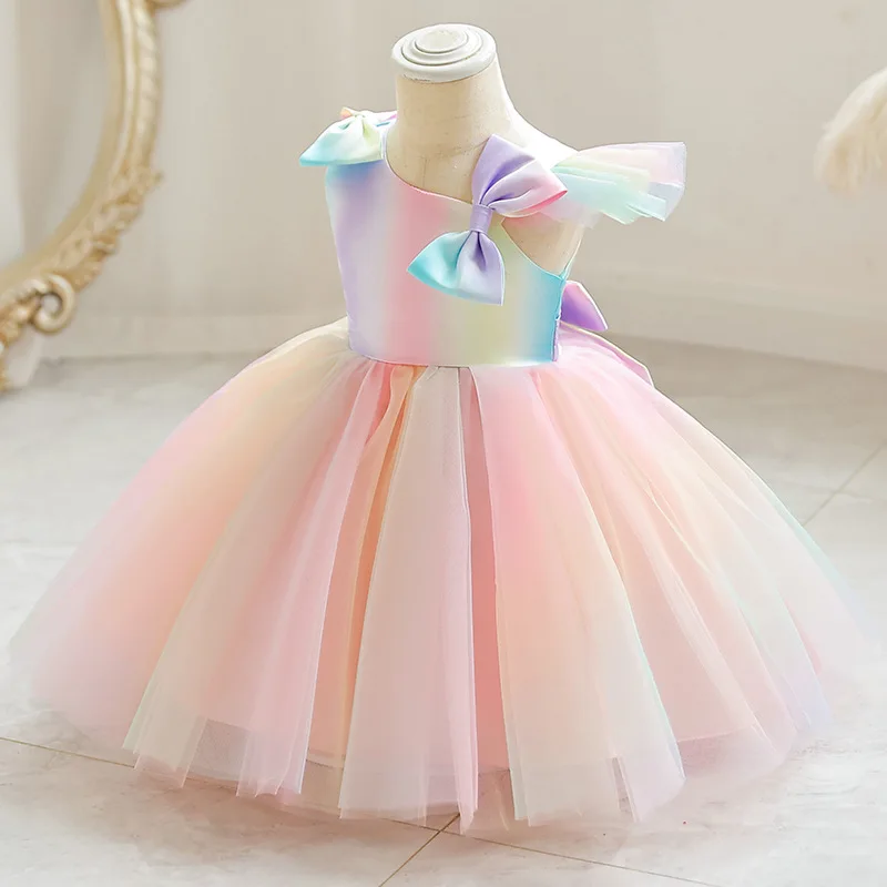 Children's one-year-old dress birthday dress children's princess dress puffy gauze sleeveless piano walk dress