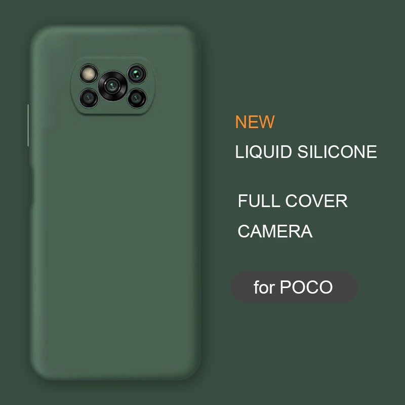 New Full Cover Liquid Silicone Phone Case For Xiaomi Poco X3 Nfc M2 F2 Pro X2 global Original Soft Protective Back Covers Cases