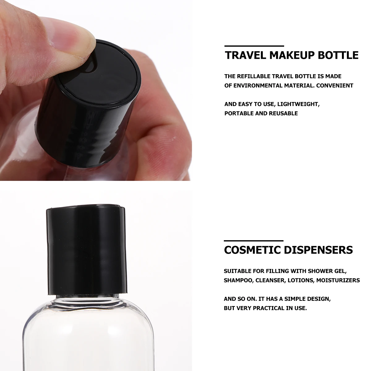 

24 Pcs Lotion Bottle Bottled Travel Shampoo Bottles Mini Head Pp Shower Dispenser Container