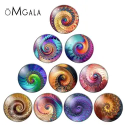 Fashion Colorful Fractals Rotating pattern 10pcs 12mm/18mm/20mm/25mm Round photo glass cabochon demo flat back Making findings