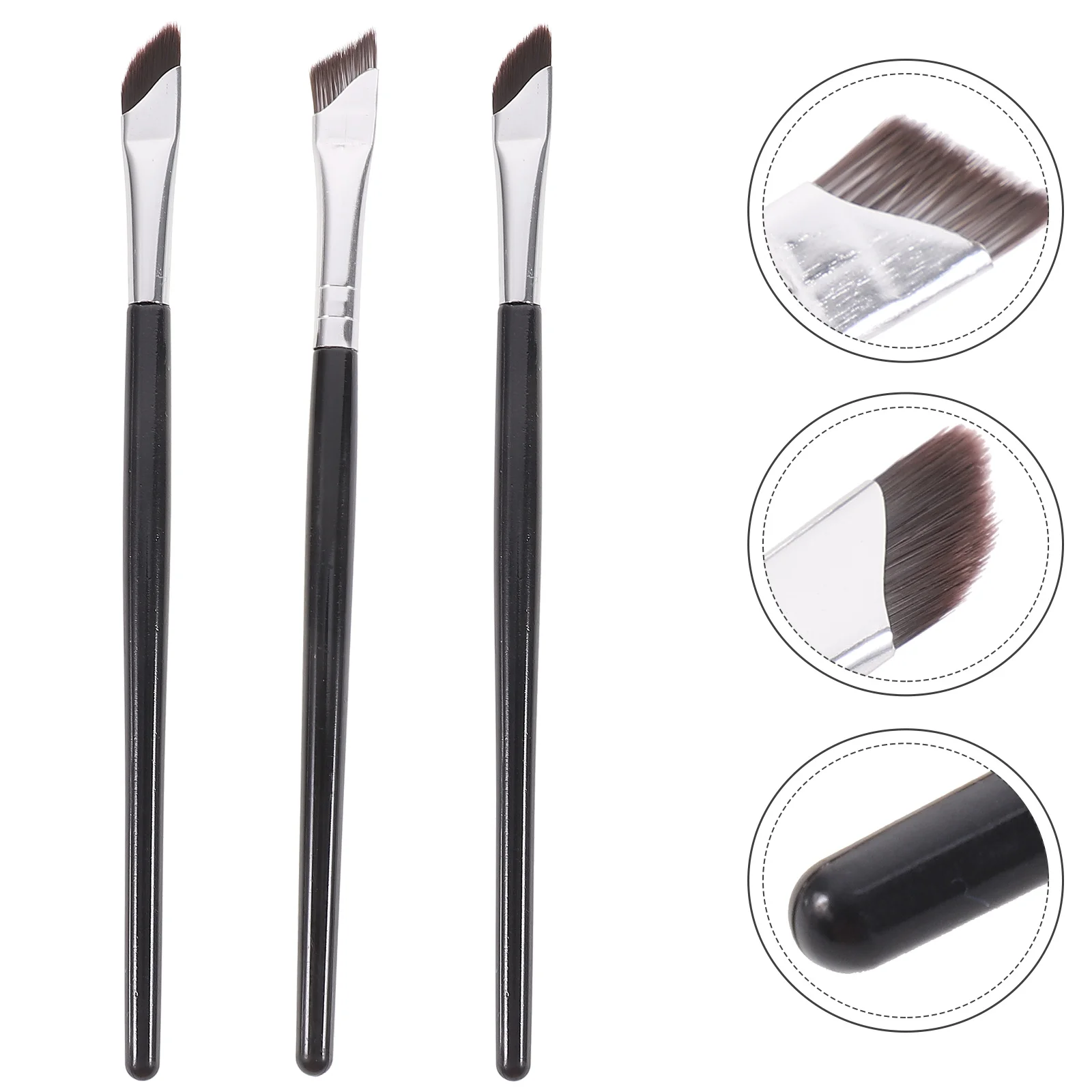 3 Pcs Concealer Brush under Eye Magnetic Eyelashes Eyeliner Angled Makeup Eyeshadow Bevel