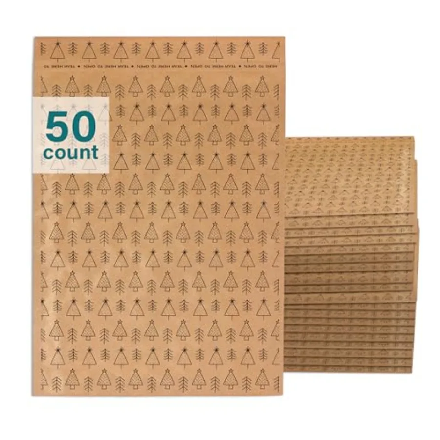 

Large Recyclable Padded Christmas Mailers 12" x 15" Size #5 - 50 Holiday Mailers and Christmas Mailing Envelopes - Holiday Ship