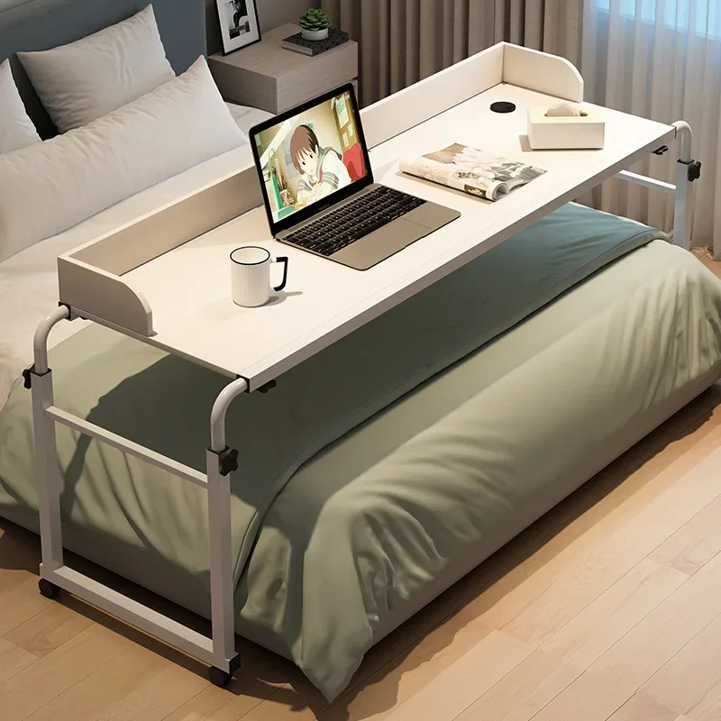 Double Desktop Laptop Table On Bed Mobile Adjustable Straddle Bed Lazy Table Care Table