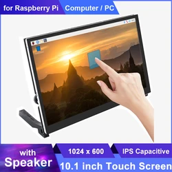 Touch Screen IPS da 10.1 pollici Raspberry Pi 5 4B 3B + Display LCD capacitivo 1024x600 con Monitor Speacker per schermo secondario del PC