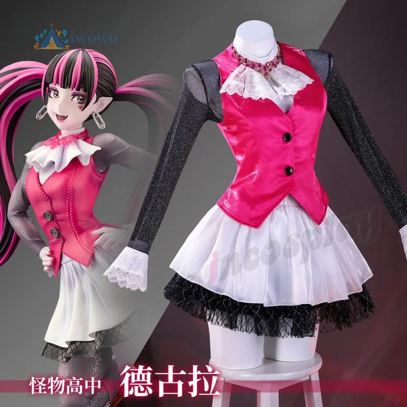 

Draculauraa Cosplay Costume Pink Suit Vampiree Lolita Cos Monster Girl Anime Halloween Play Role Clothes Clothing