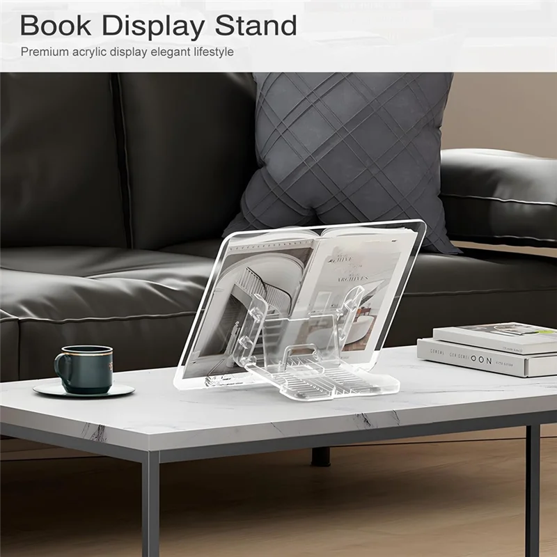 

0Z-Angle Adjustable Book Display Stand Foldable Cookbook Stand Book Holder For Magazines