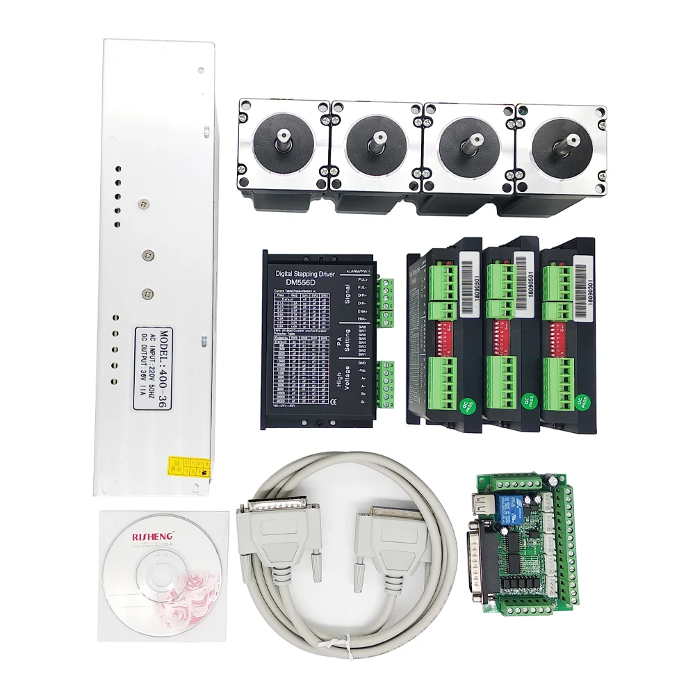 

Комплект ЧПУ из 4 шт. Драйверы Nema 23 JSS DM556D и шаговый двигатель на 425 унций