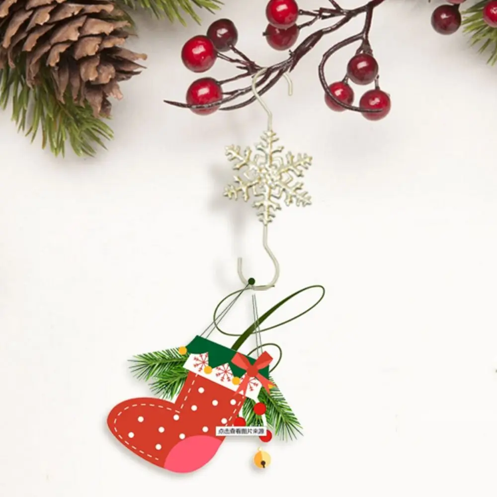 5Pcs Snowflake Pattern Christmas Snowflake Hook Metal S Shaped Tree Ornament Hanging Hook Durable Silver Gold