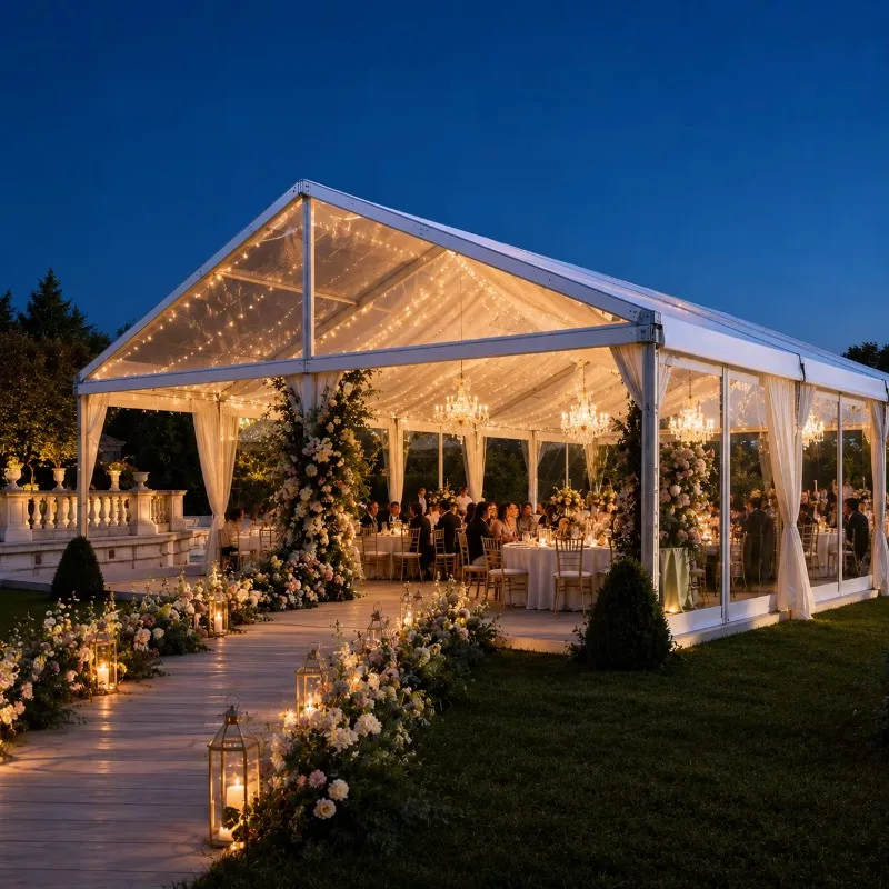 Customizable Aluminum A Frame Tent Waterproof PVC Canopy Shelter for Warehouse Space Wedding Party Outdoor Event Activities