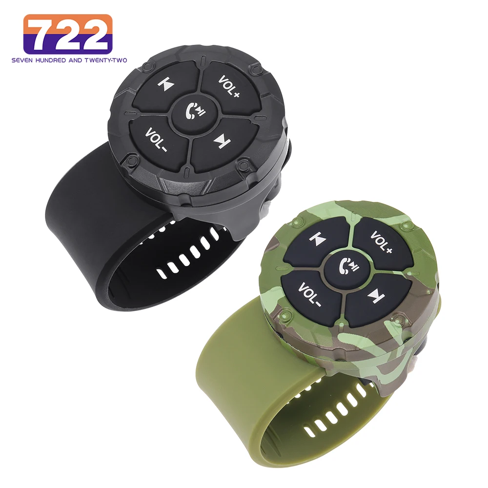 5 Keys Smart Remote Controller Wireless Bluetooth-compatible Media Button Psychedelic/Black Colors Car Motorcycle Bike Control