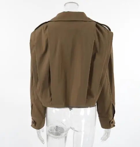 Women's Jacket 2025 Autumn Fashion New Jacket Khaki Lapel Temperament Simple Single Breasted Jacket Shipped Within 48 Hours