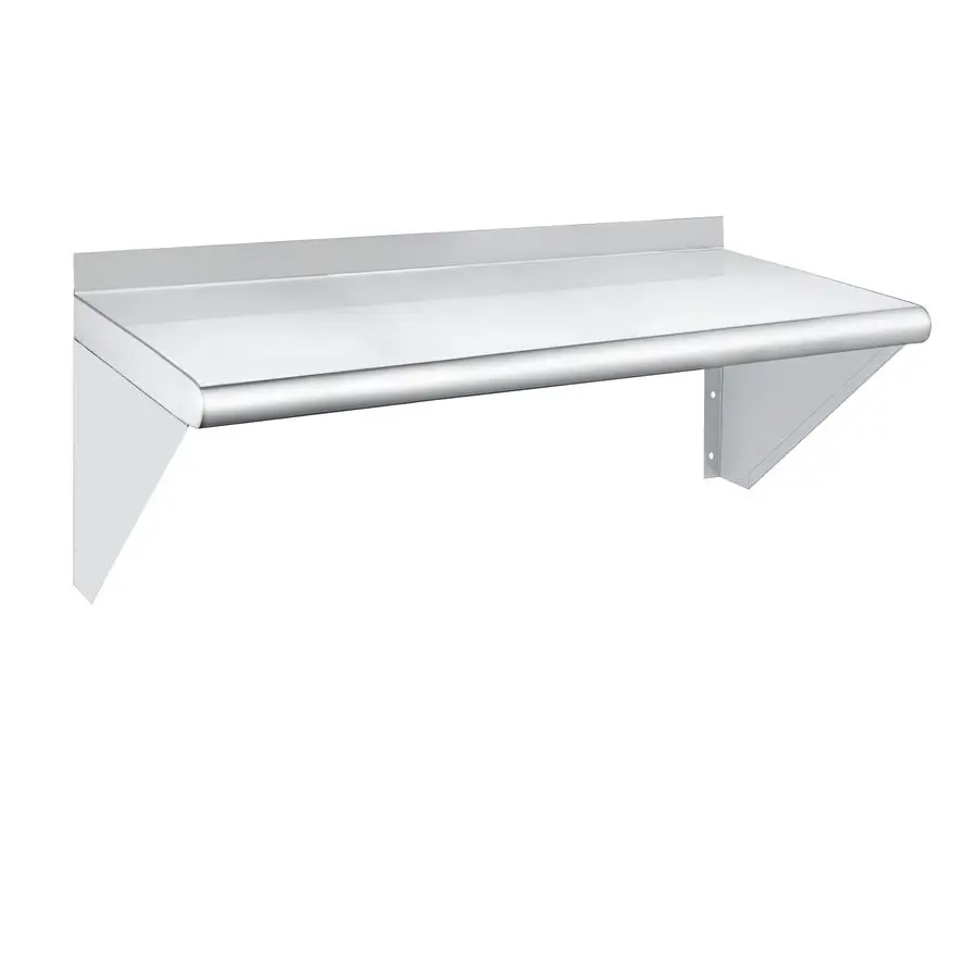 

Стеллаж из нержавеющей стали 12 x 24, 210 фунтов, коммерческий, настенный, металлический, с защитным бортиком и кронштейнами для кухни, ресторана