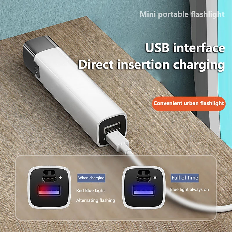 1PC Outdoor Lighting Power Bank Flashlight With USB Rechargeable 3 Modes PortableUltra Bright G3 Tactical LED Mini Flashlight