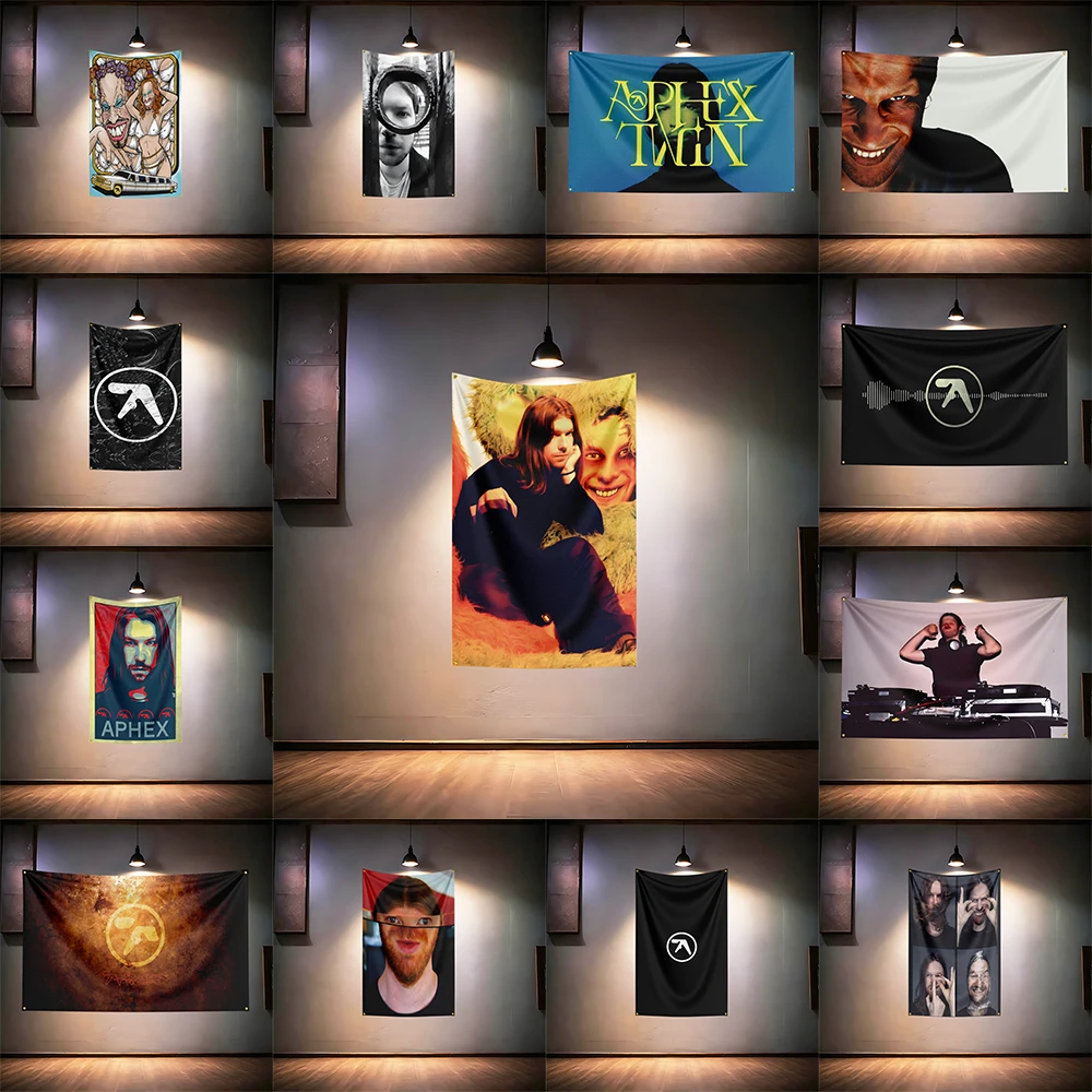 

Rock Music Flag 3x5ft for Aphex Twin Fans Banner HD Print Brass Grommet Garage Bedroom Living Room Dorm Wall Decor Tapestry