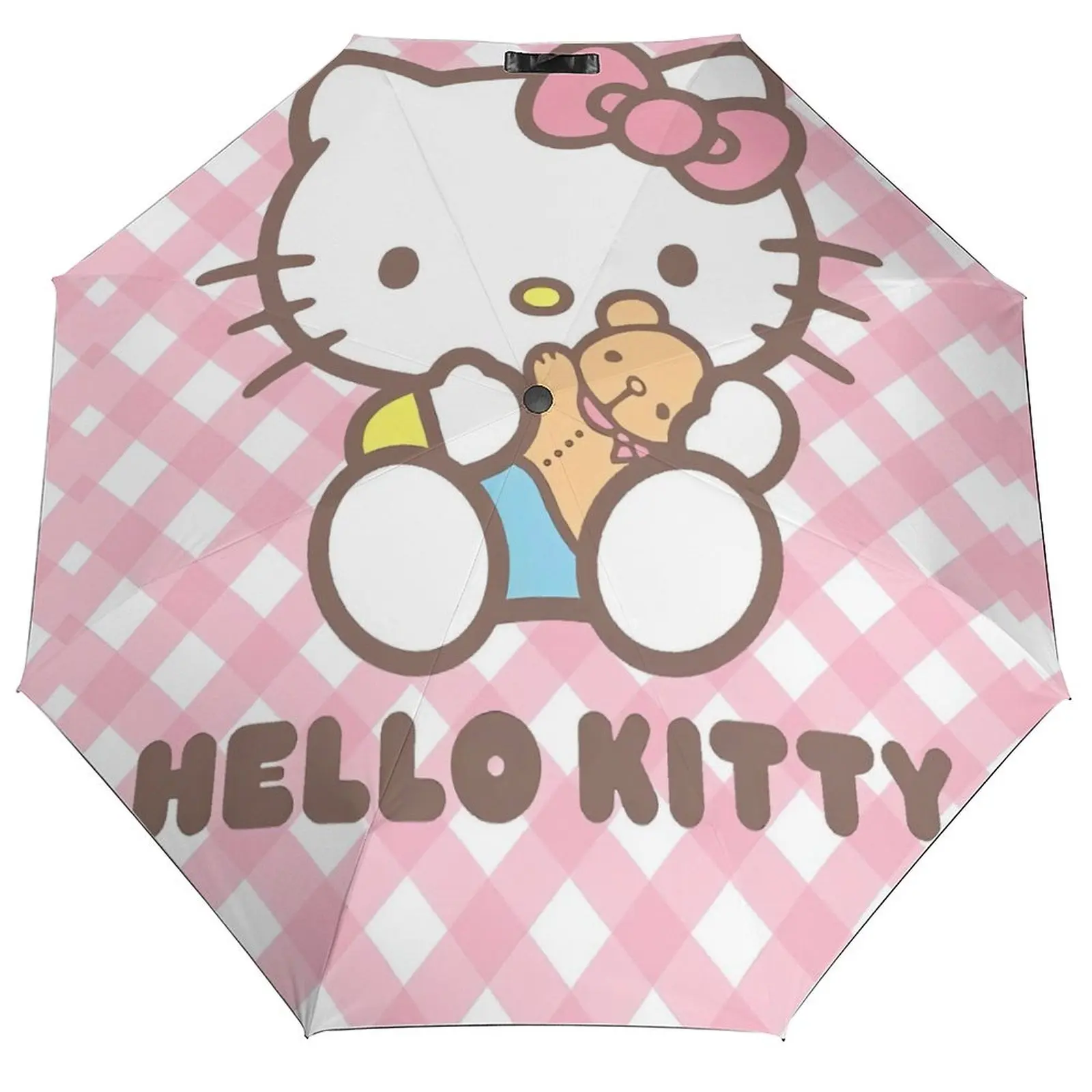 

Складной зонт Kawaii Hello Kitty, защитный зонт для женщин и мужчин, милый мультяшный авто солнцезащитный козырек, элегантные зонты от солнца