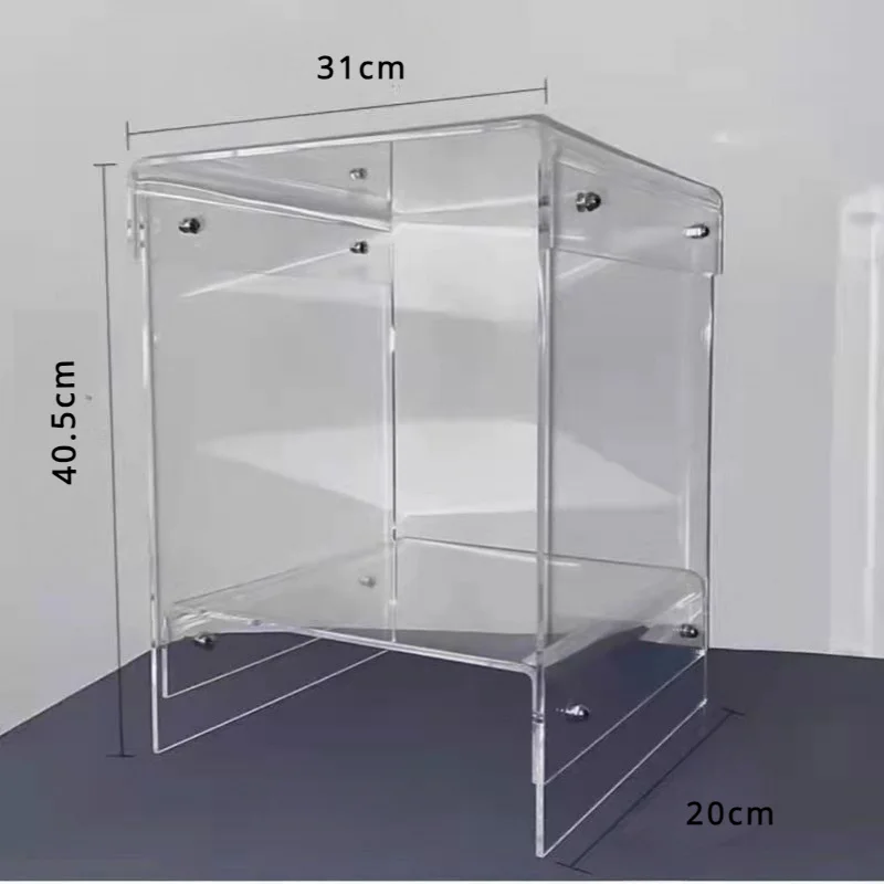 Acrylic transparent edge few Internet celebrities simple bedroom bedside table Nordic coffee table sofa few ins light luxury she image 6