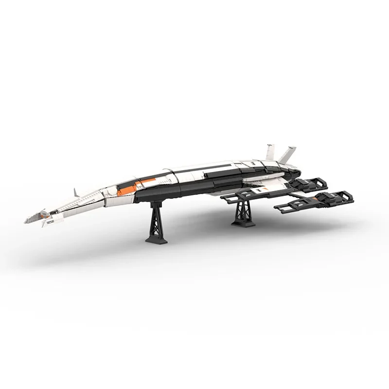 

MOC Normandy SR-2 Building Blocks Set Spaceship Mass Effect 2 Action Game Fighter Technology Bricks Children Toy Gifts